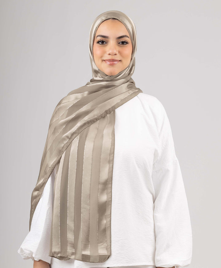 Striped Chiffon Scarf