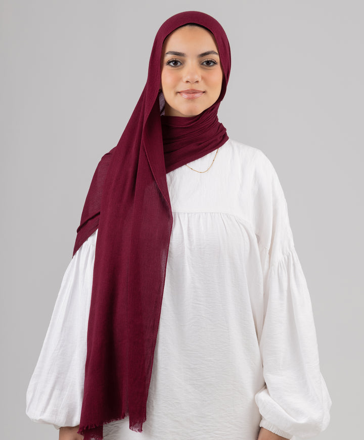Foggy Marble Tassels Cotton Scarf