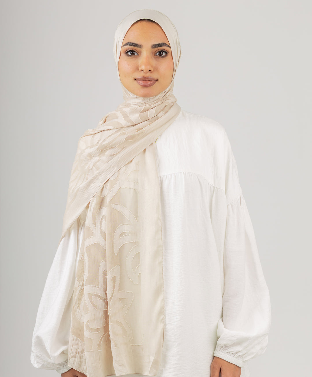 Floral Filigree Chiffon Scarf