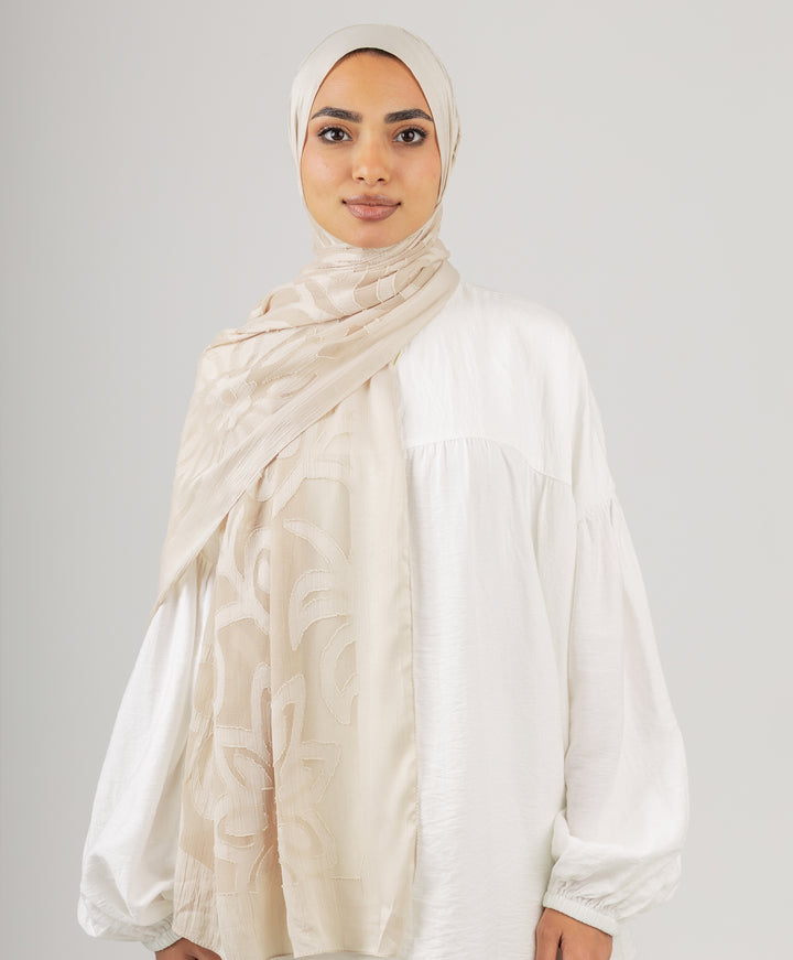 Floral Filigree Chiffon Scarf