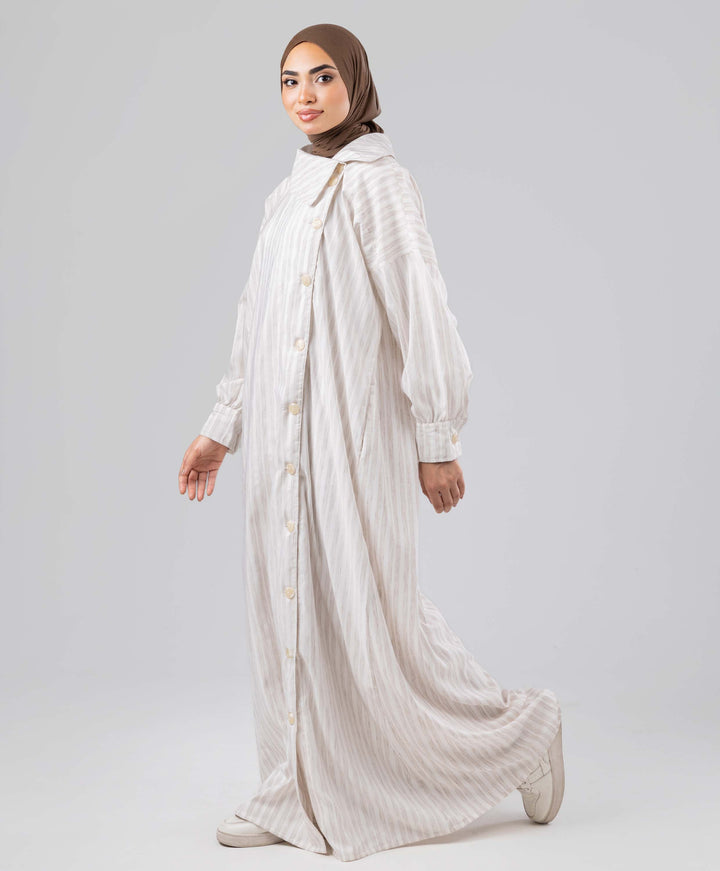 Striped Linen Abaya