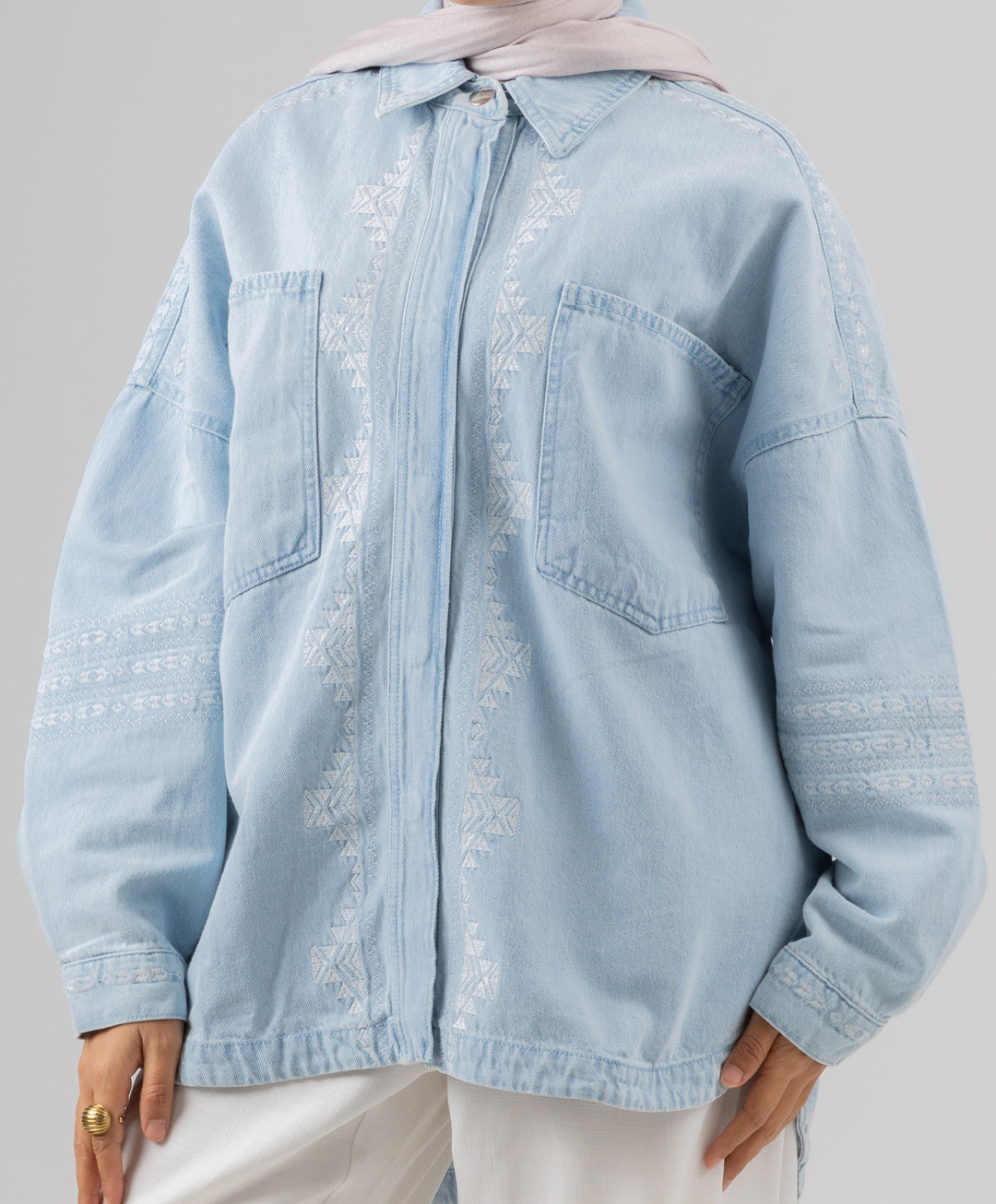 Embroidered Denim Shirt