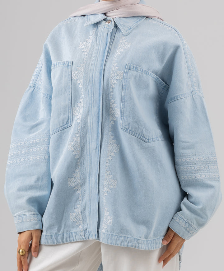 Embroidered Denim Shirt