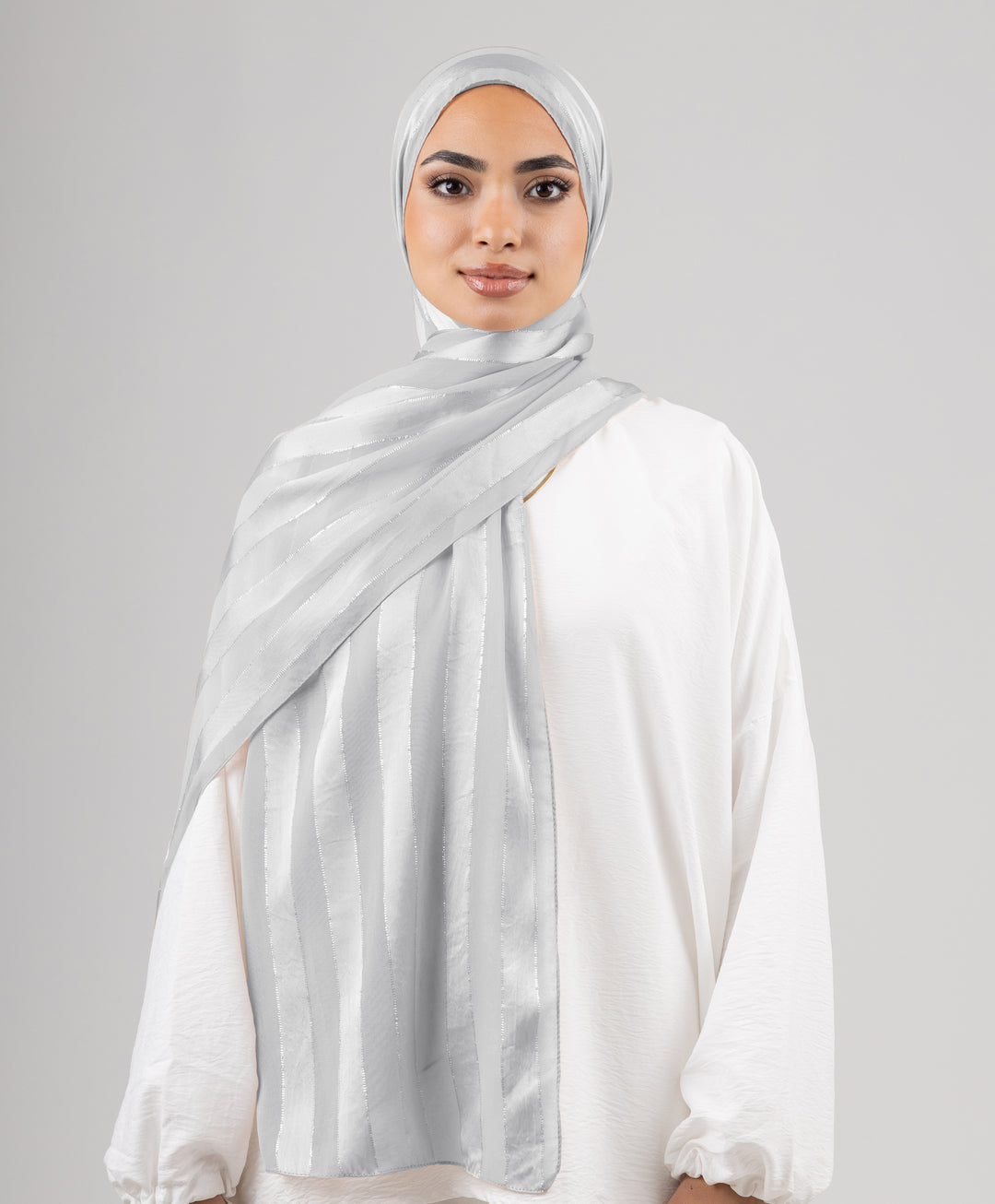 Striped Chiffon Scarf