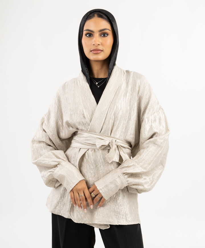 Glossy Wrap Kimono
