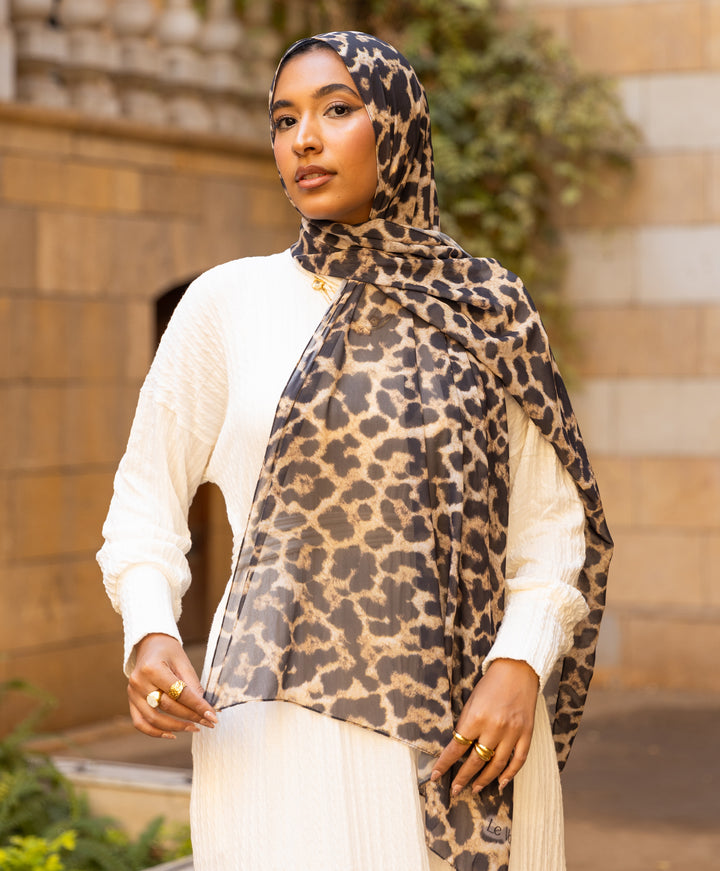 Leopard Chiffon Scarf