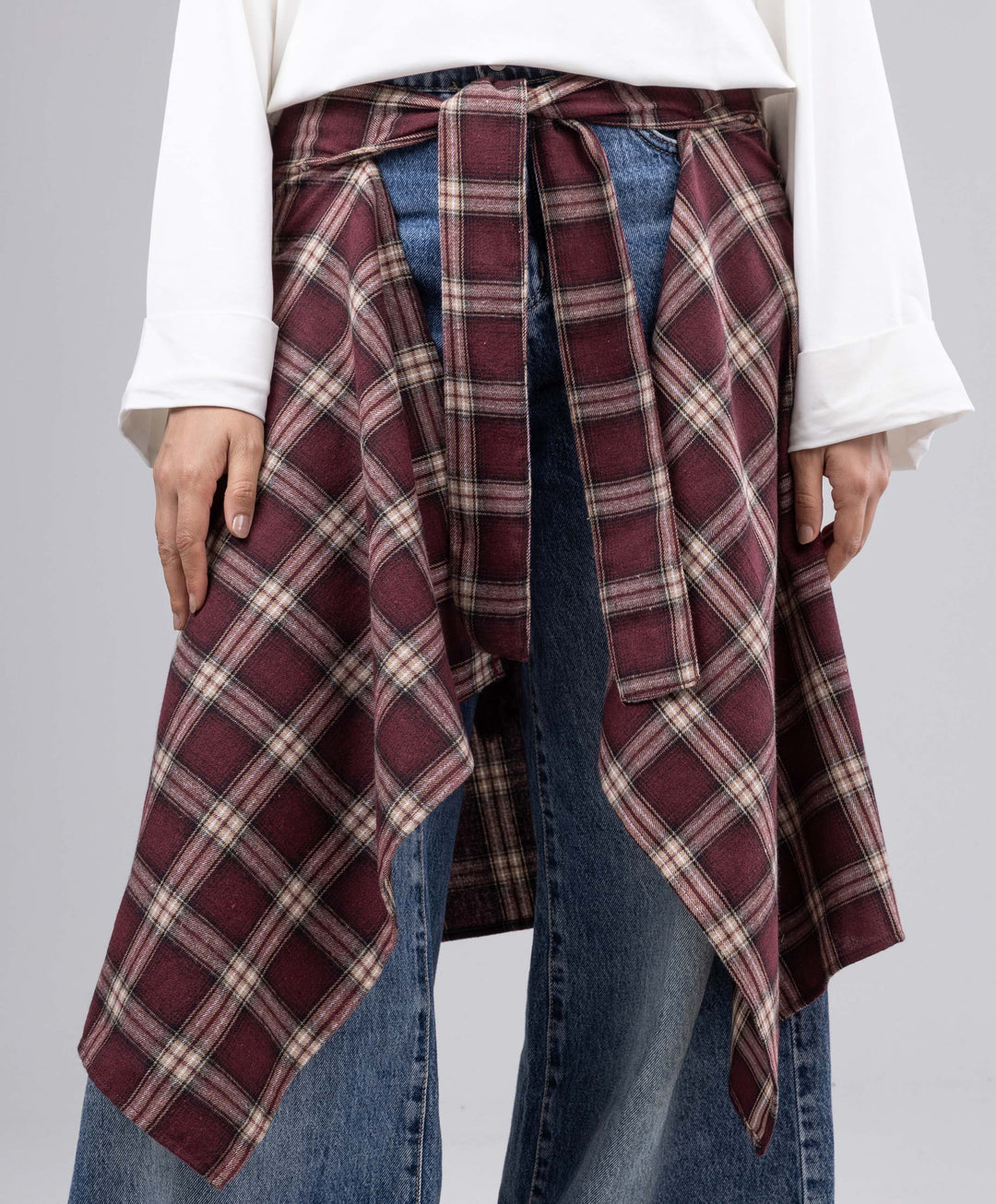 Wrap Carreaux Skirt