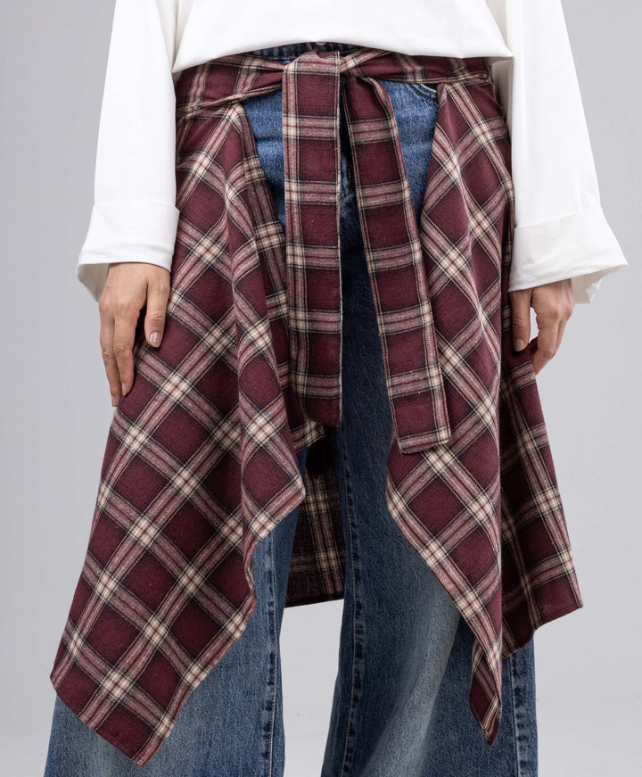Wrap Carreaux Skirt