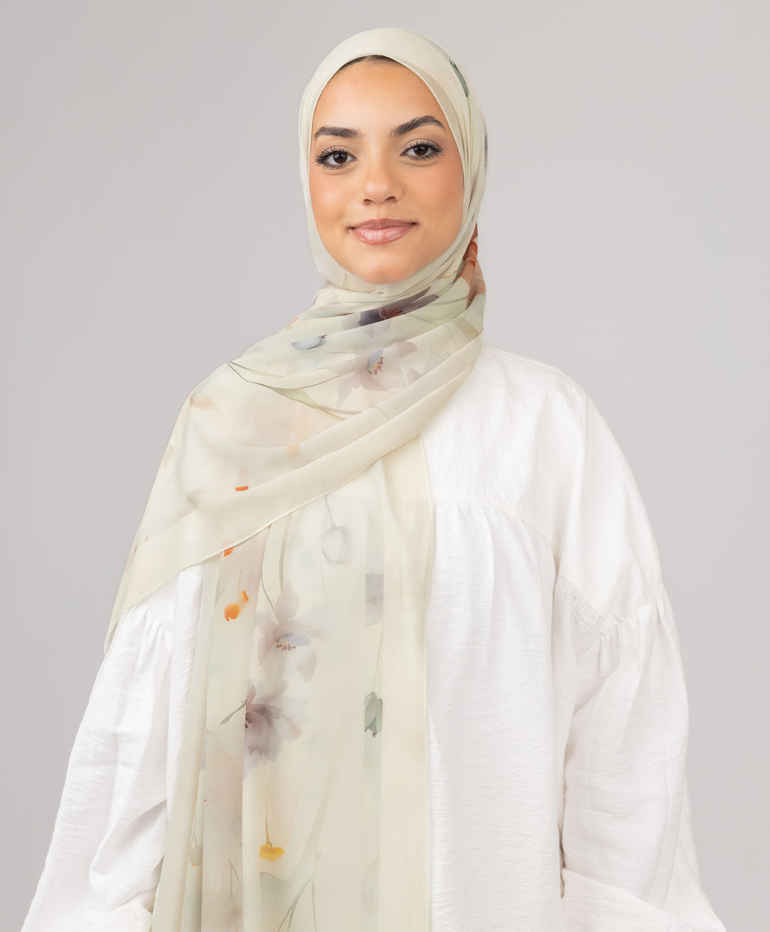 Sunrise Bloom Chiffon Scarf