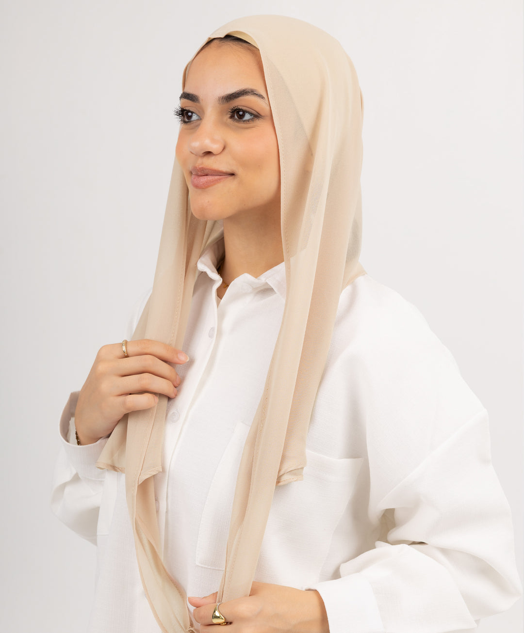 Easy Closed Chiffon Wrap Scarf