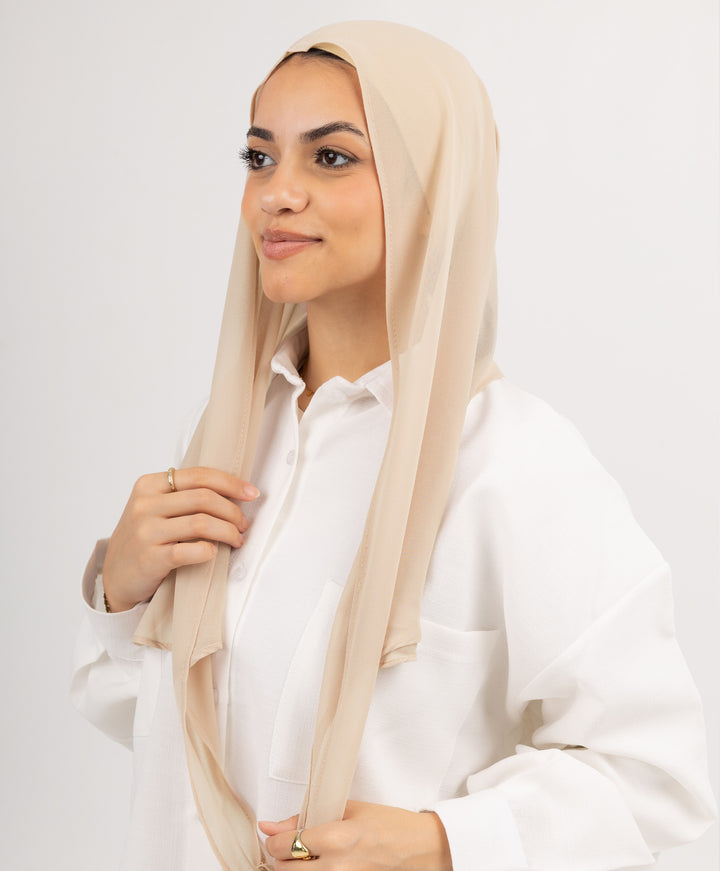 Easy Closed Chiffon Wrap Scarf