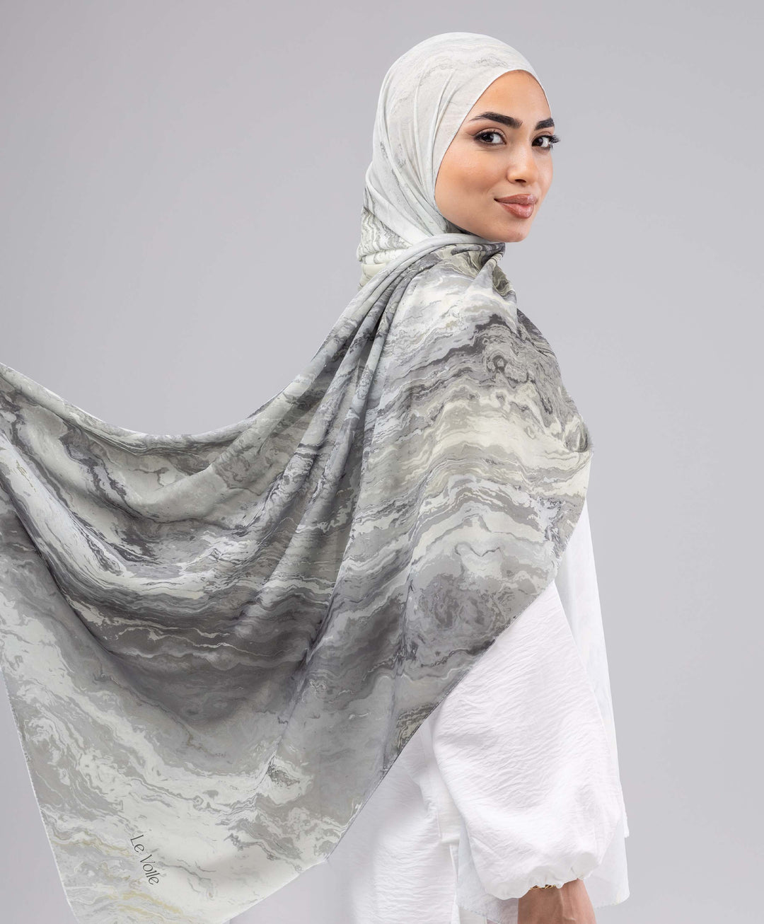 Pearl Marble Chiffon Scarf