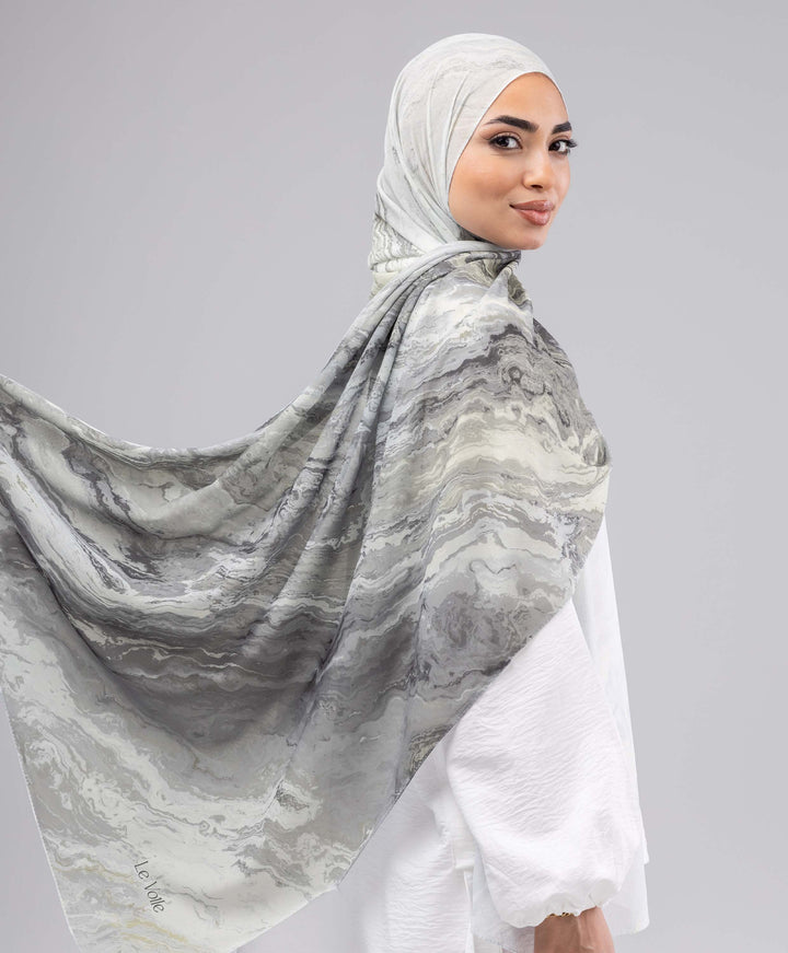 Pearl Marble Chiffon Scarf