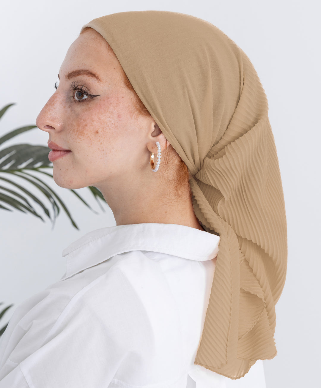 Pleated Plain Square Scarf