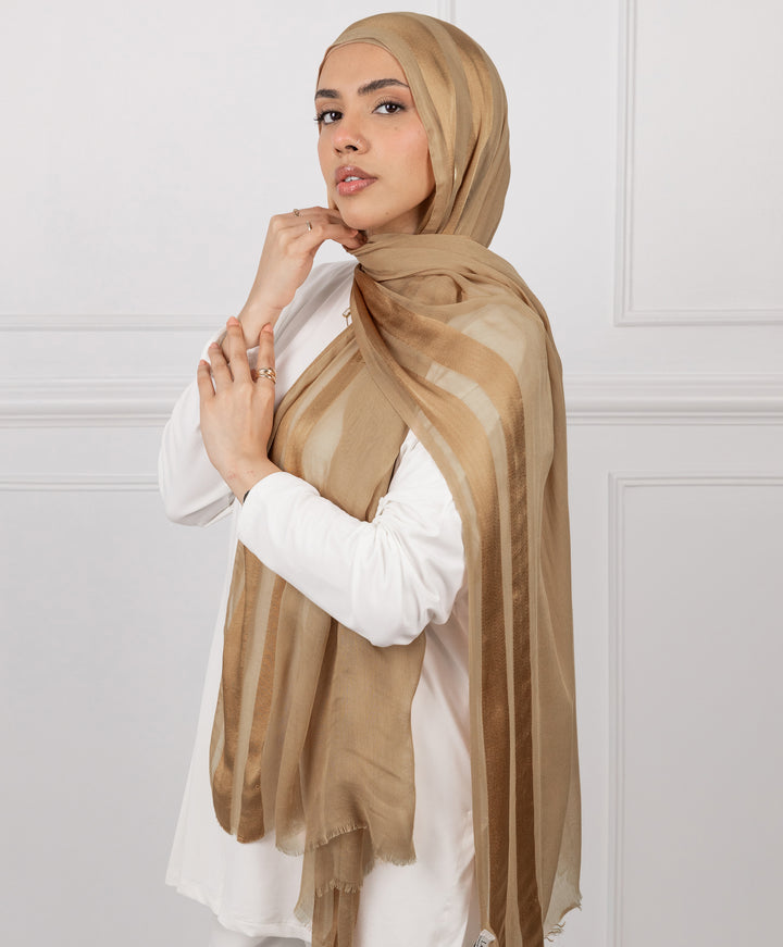 Glowy Satin Linen Scarf