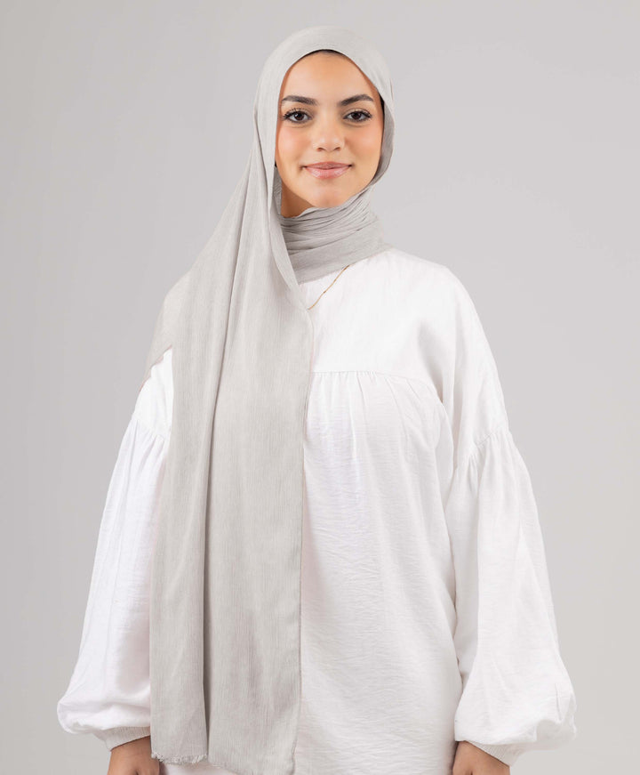 Foggy Marble Tassels Cotton Scarf
