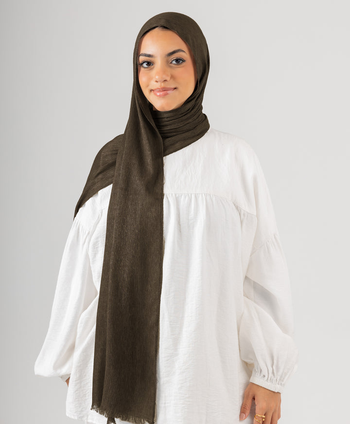 Foggy Marble Tassels Cotton Scarf