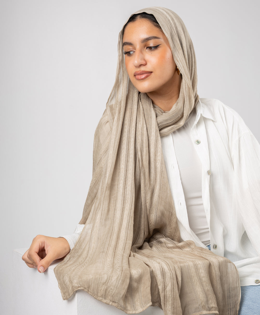 Striped Marble Linen Scarf