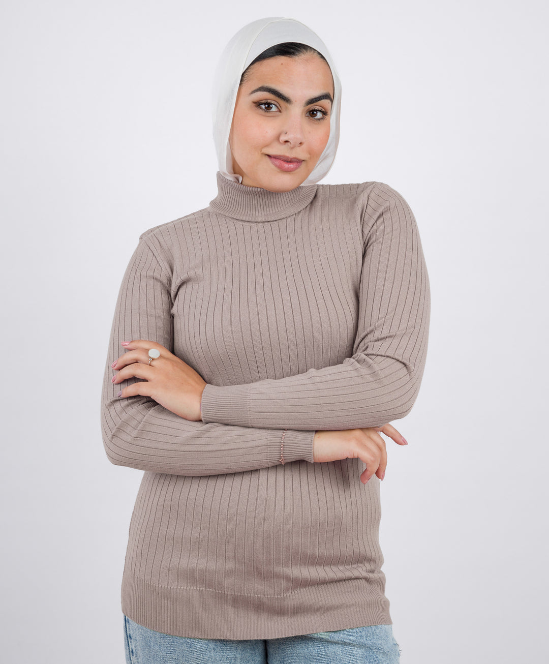 Wide Ribbed Basic Pullover