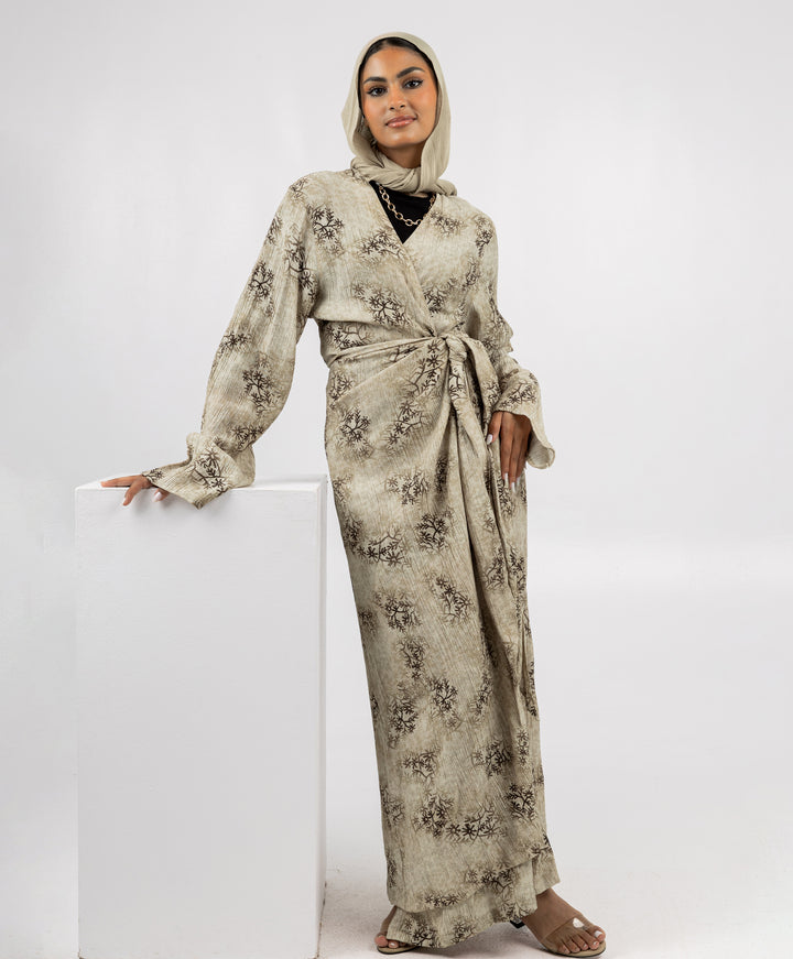 Fleuri Crinkle Wrap Dress