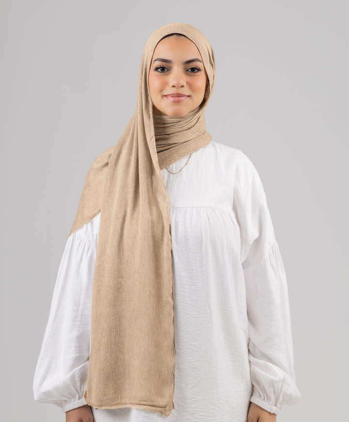 Foggy Marble Tassels Cotton Scarf