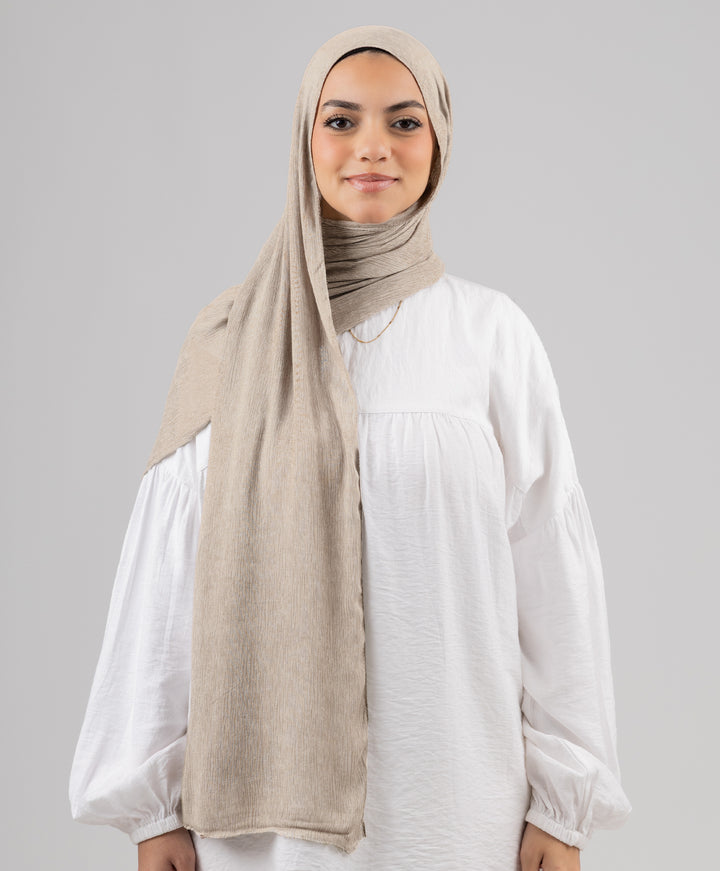 Foggy Marble Tassels Cotton Scarf