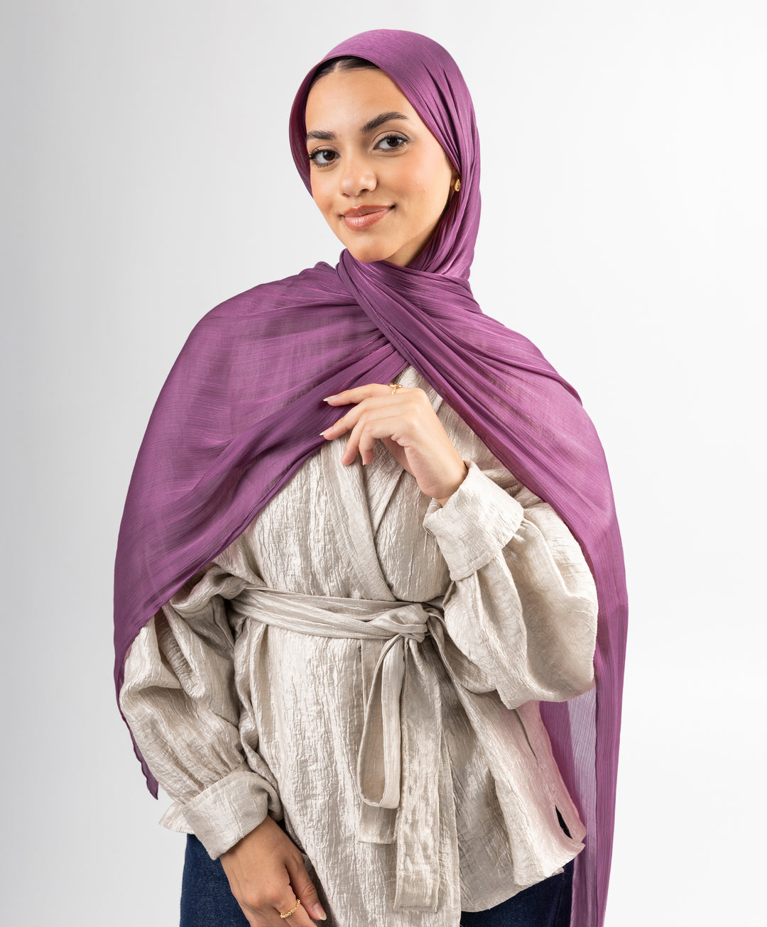 Organza Crinkle Satin Scarf