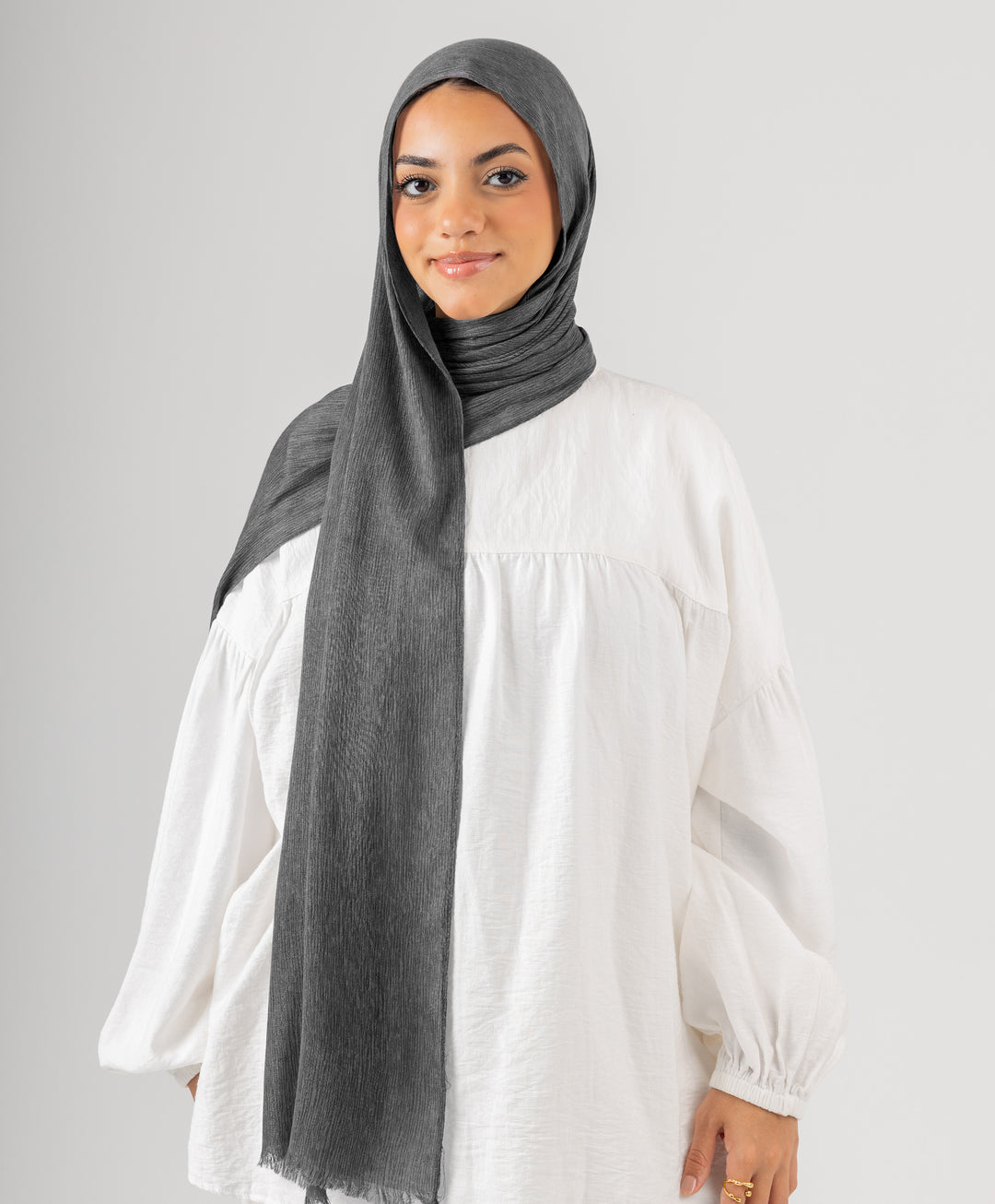 Foggy Marble Tassels Cotton Scarf