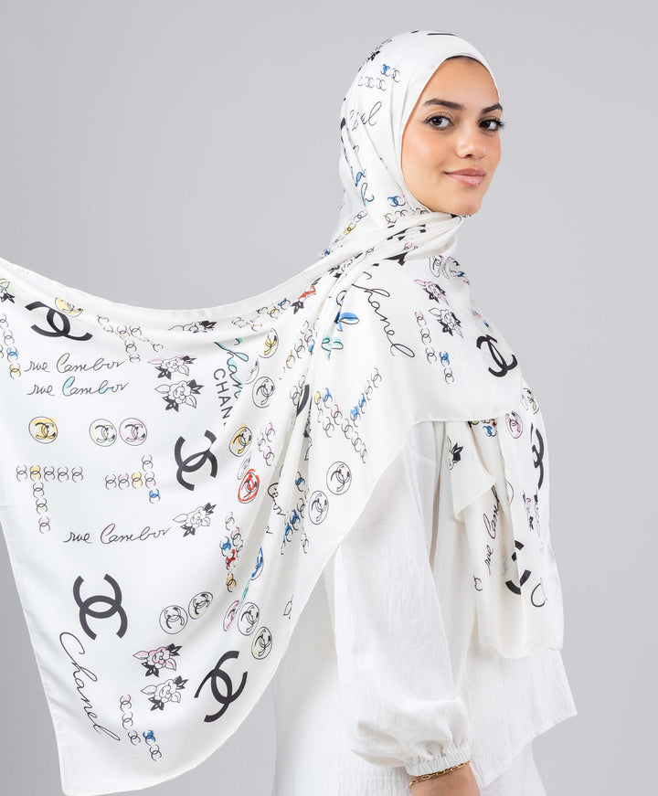 Noir Charm Silk Scarf