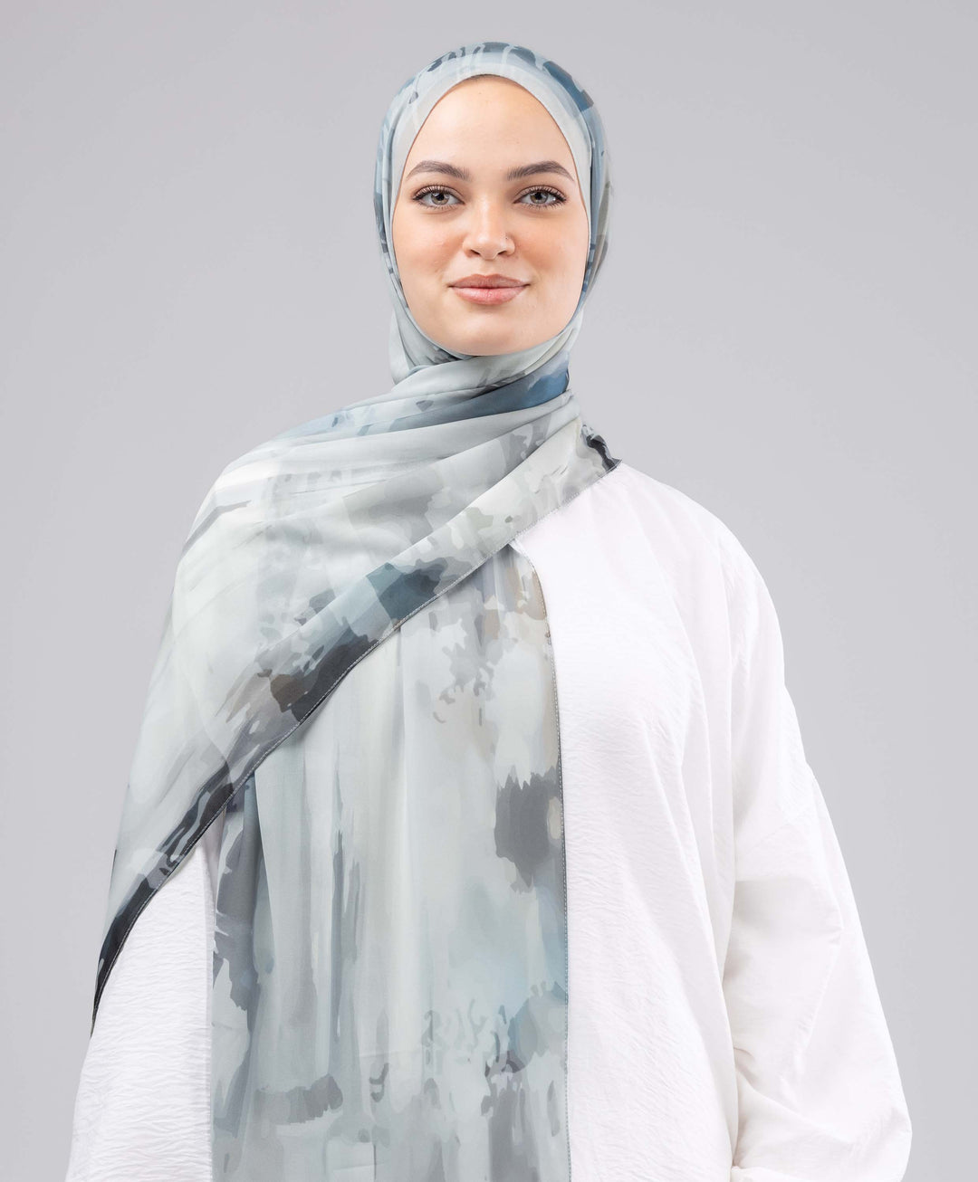 Foggy Blue Chiffon Scarf