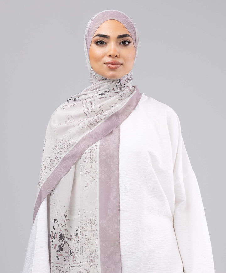 Etched Mauve Chiffon Scarf