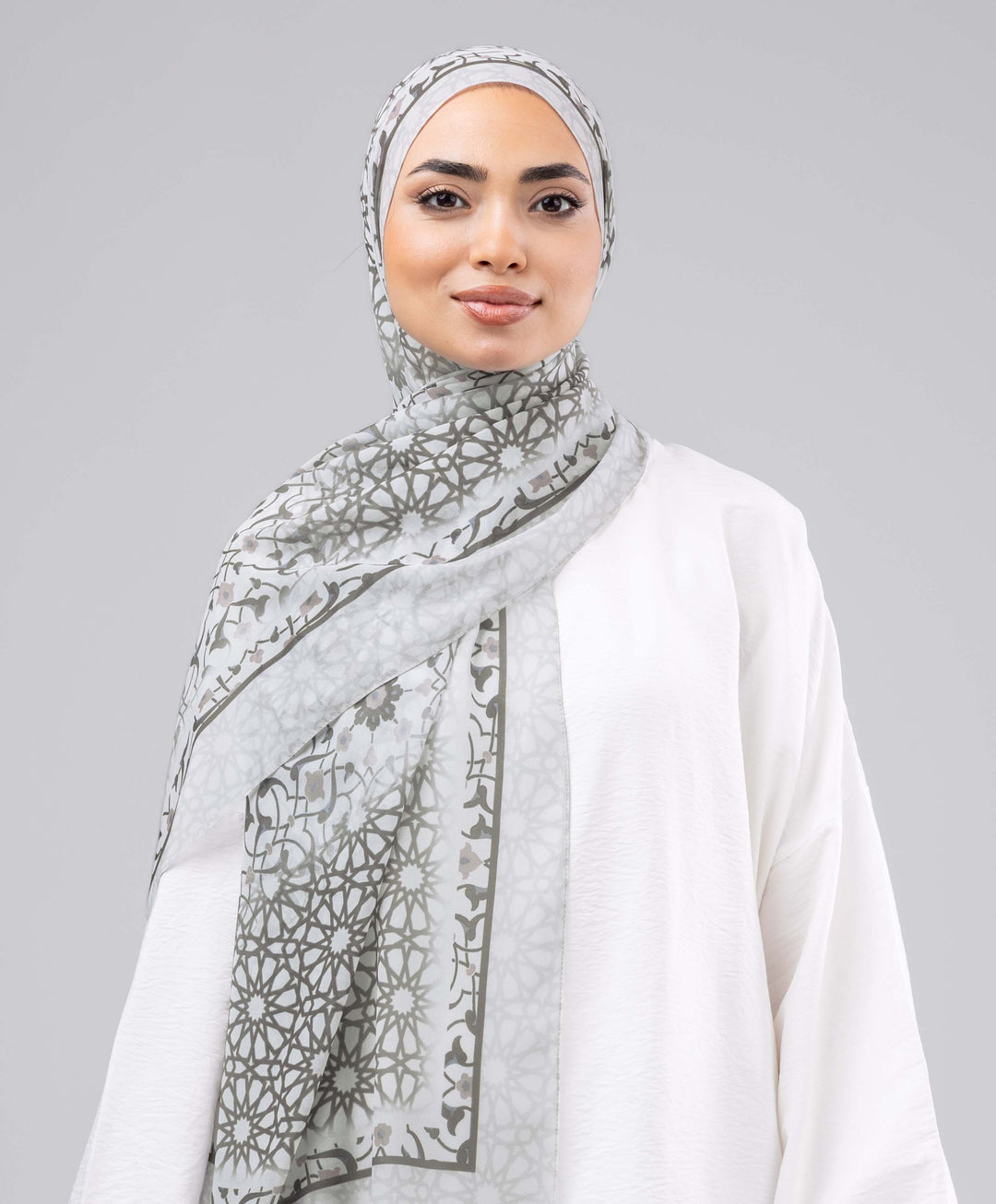 Geo Print Chiffon Scarf