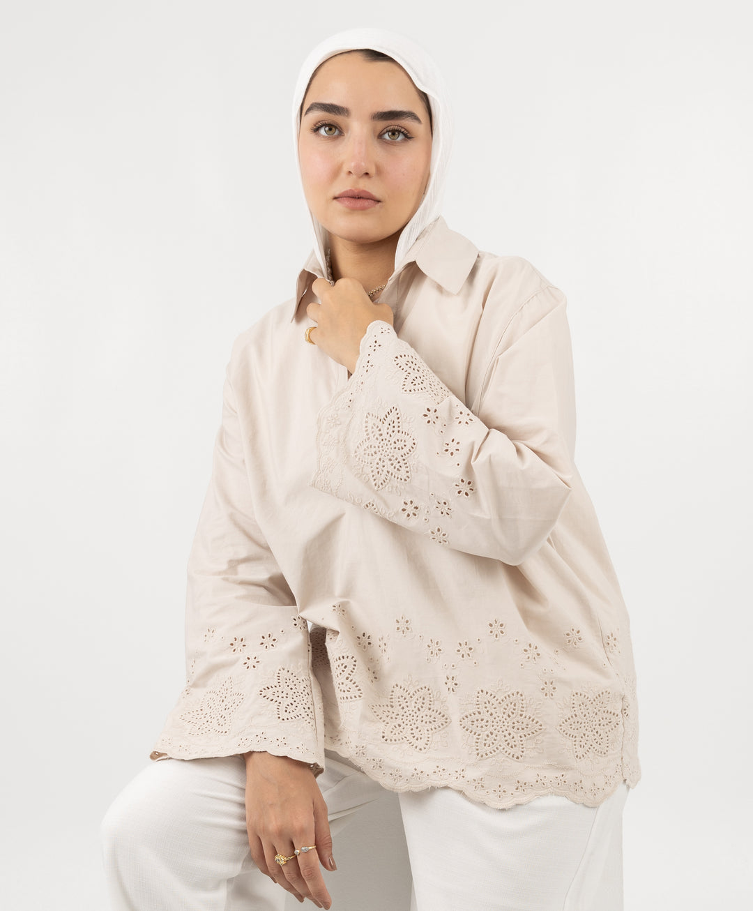 Embroidered Poplin Shirt