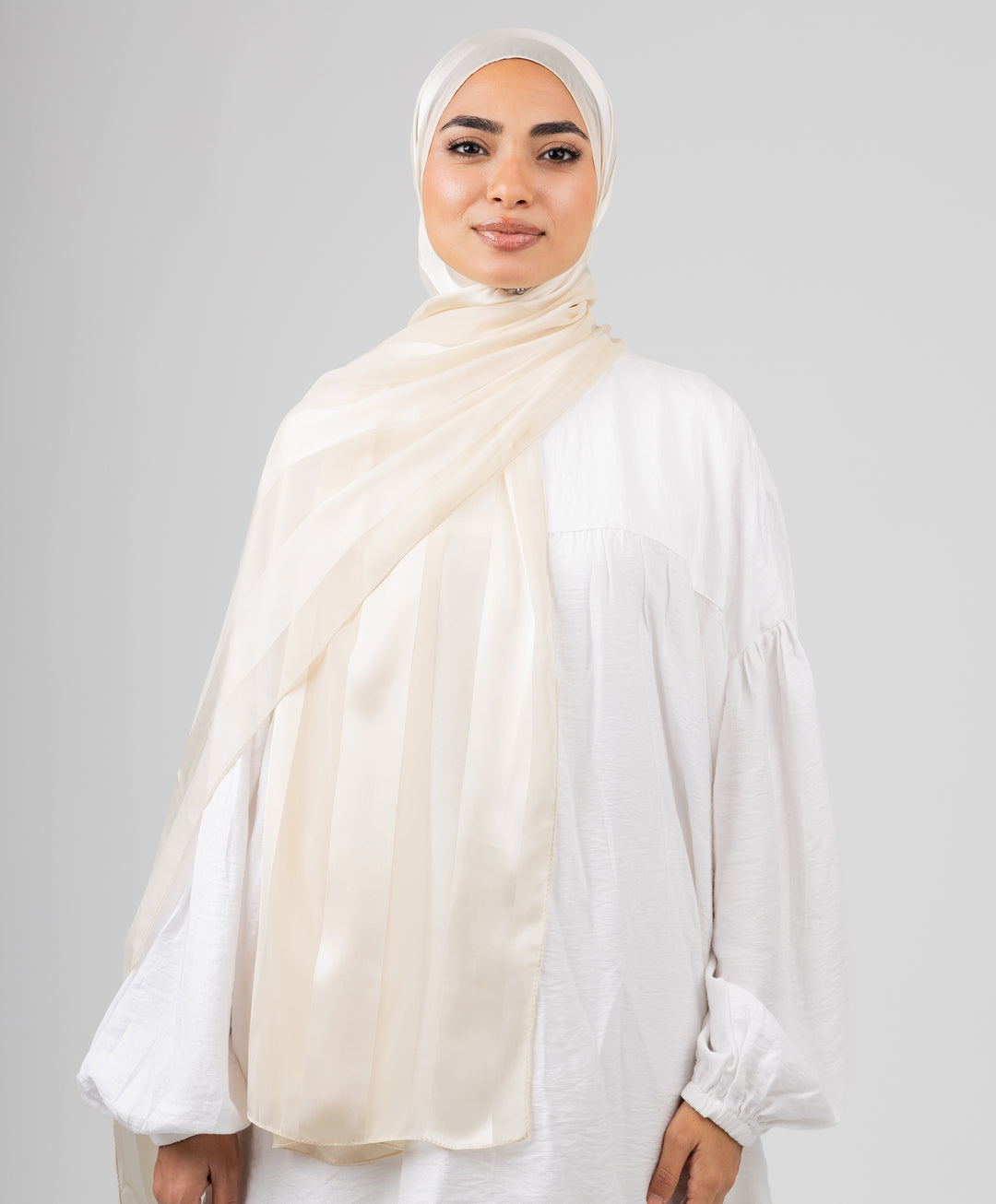 Abstract Satin Chiffon Scarf