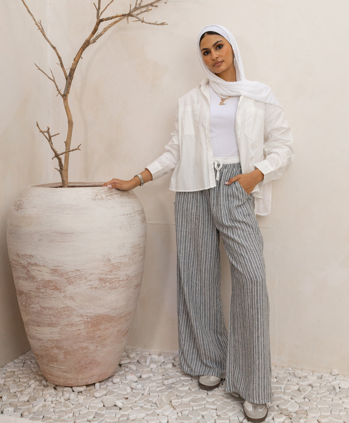 Wide Leg Striped Pants