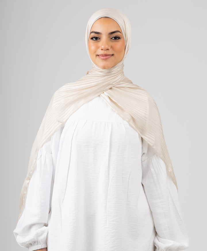 Linear Satin Chiffon Scarf