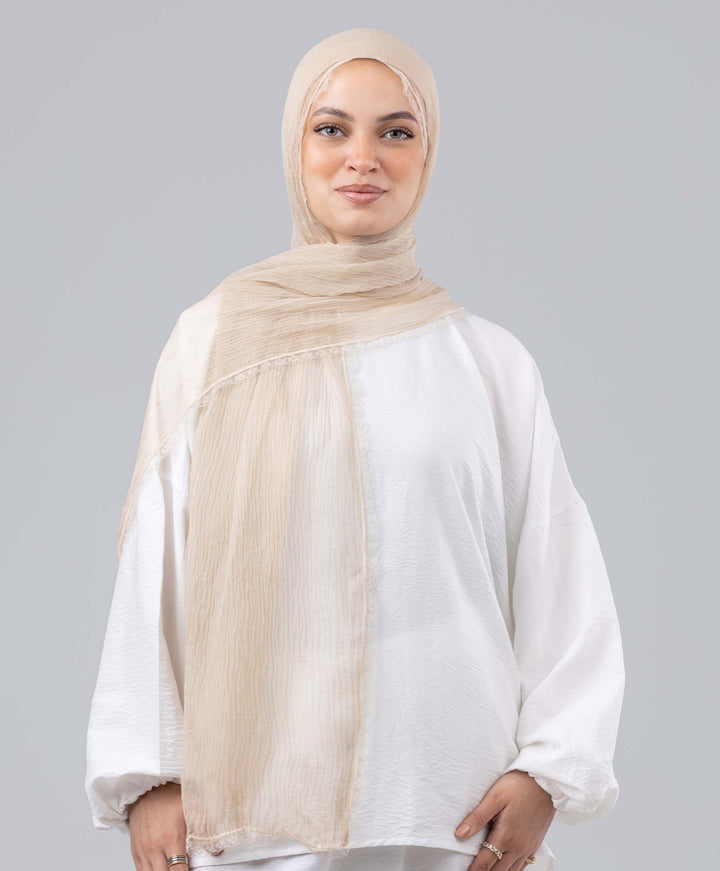 Lace Plain Crinkle Scarf