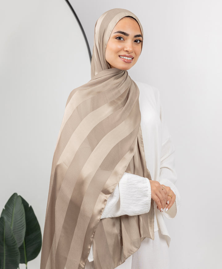 Crinkle Satin Chiffon Scarf