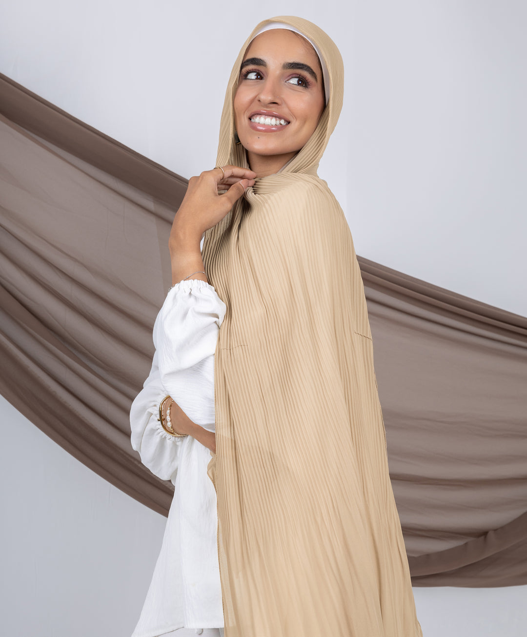 Pleated Chiffon Scarf