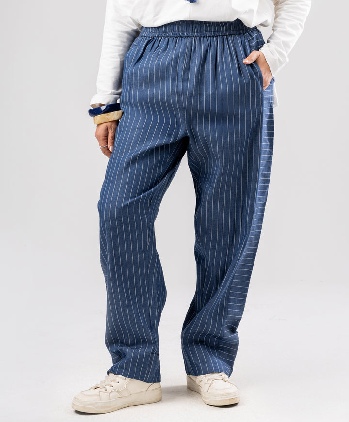 Striped Denim Pants