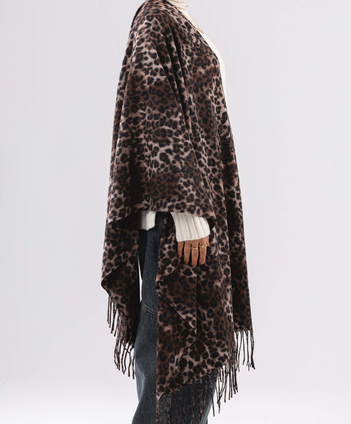 Soft Leopard Winter Shawl
