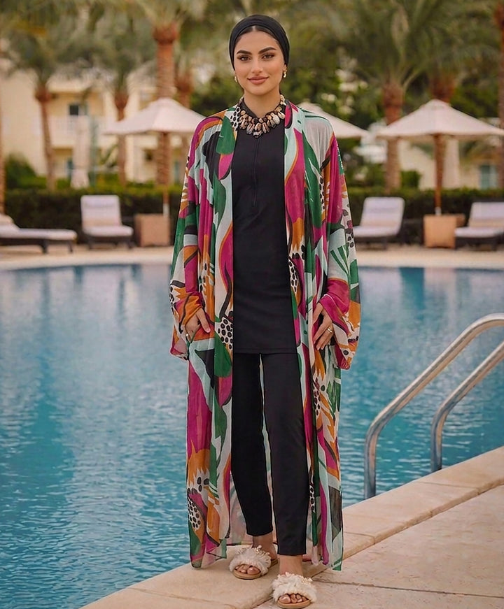 Printed Tulle Kimono