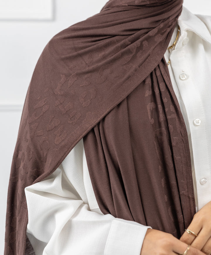 Brown Leopard Lycra Scarf
