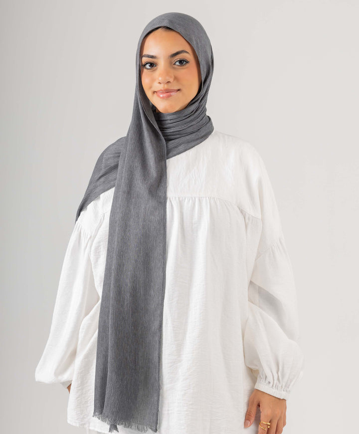 Foggy Marble Tassels Cotton Scarf