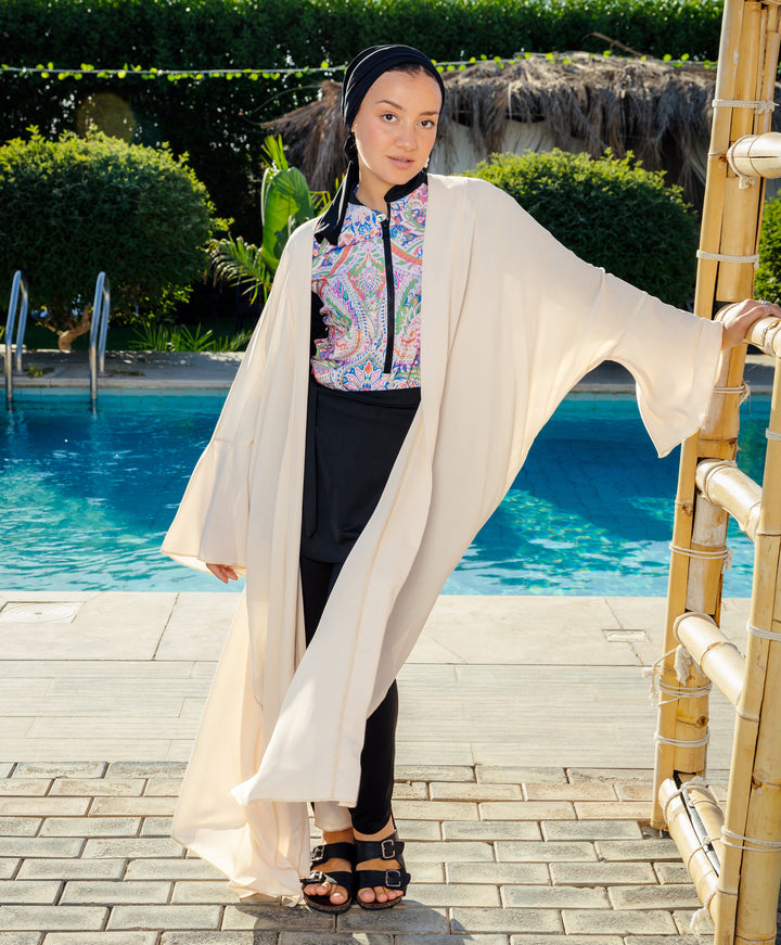 Ruffle Sleeve Chiffon Kimono