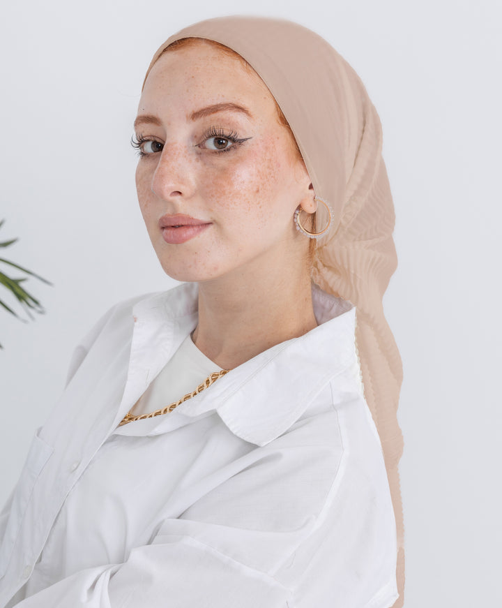 Pleated Plain Square Scarf