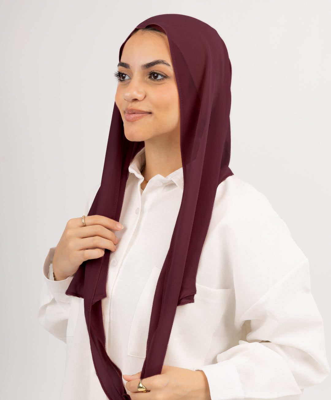 Easy Closed Chiffon Wrap Scarf