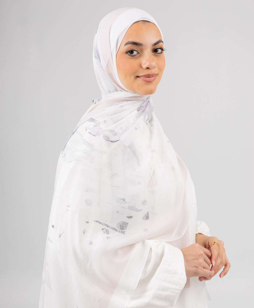 Pale Petals Chiffon Scarf