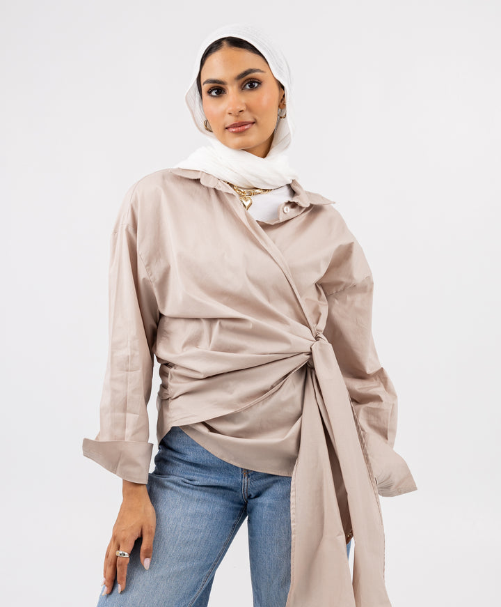 Wrap Poplin Shirt