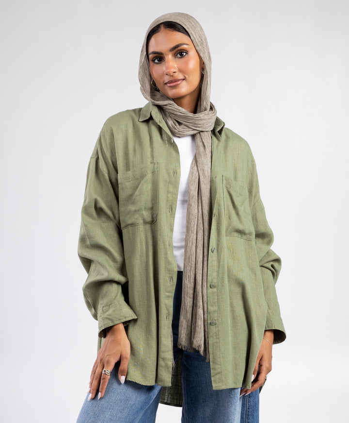 Pleated Linen Shirt
